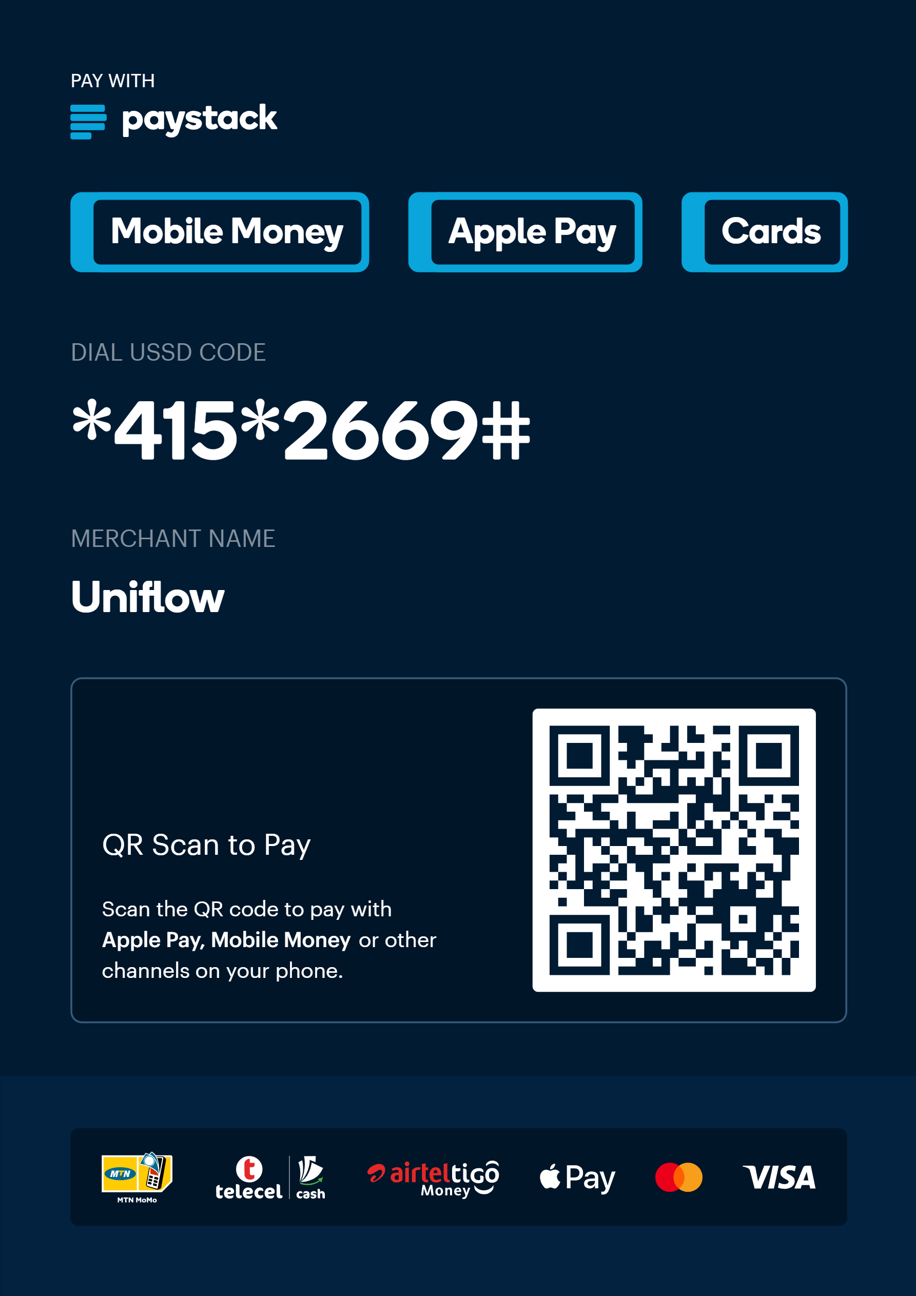 USSD Short Code Flyer Dard mode